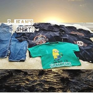 2 Pairs of Jeans size 8R, & 5 tee-Shirts sz Sm/ Me